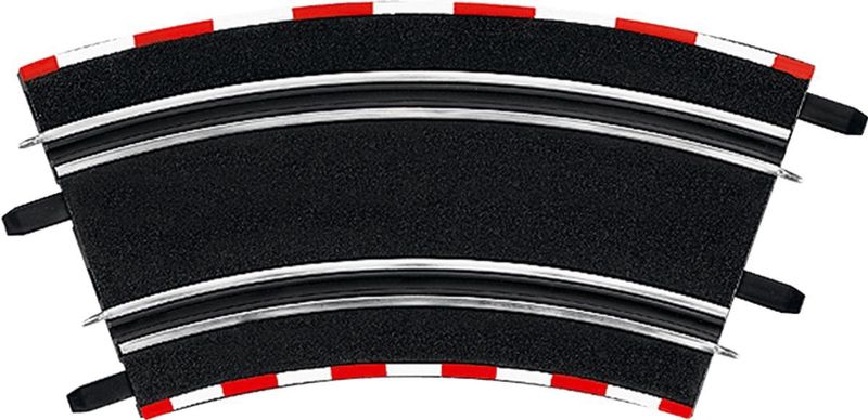 Carrera GO!!! - Bocht 2/45° Stukken - Racebaanonderdeel - 226mm Lang - Set van 4