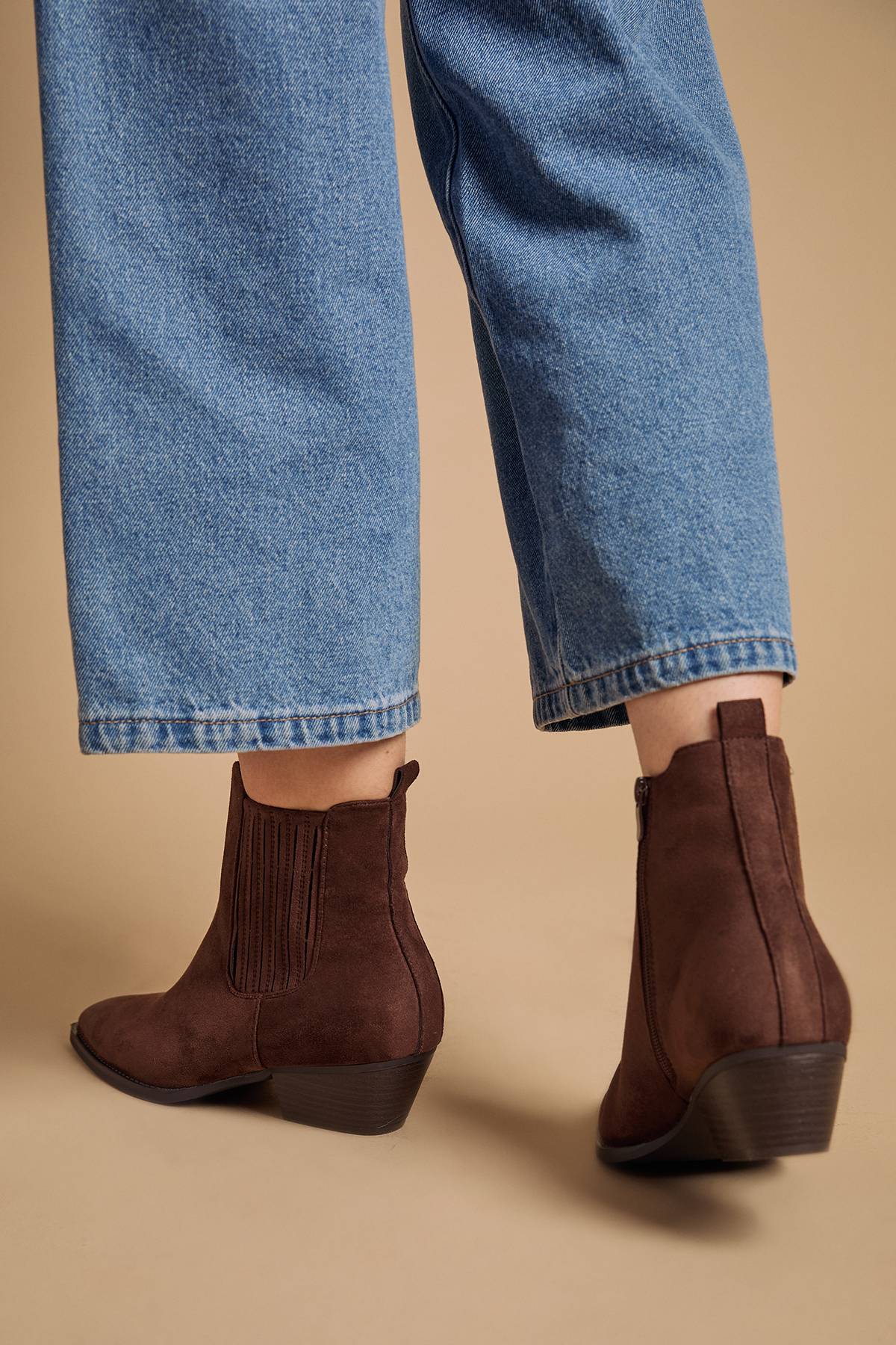 Oasis Bottines Western Debbie en Synthétique avec Soufflet Recouvert