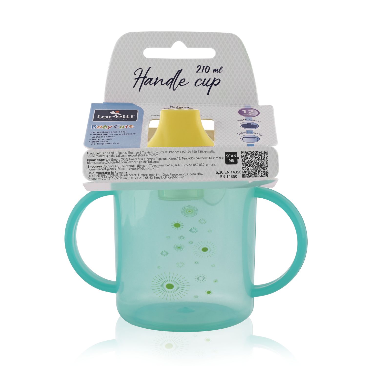 Baby Care Henkelbecher Trinkbecher 210 ml, Haltegriffe, hartes Mundstück grün