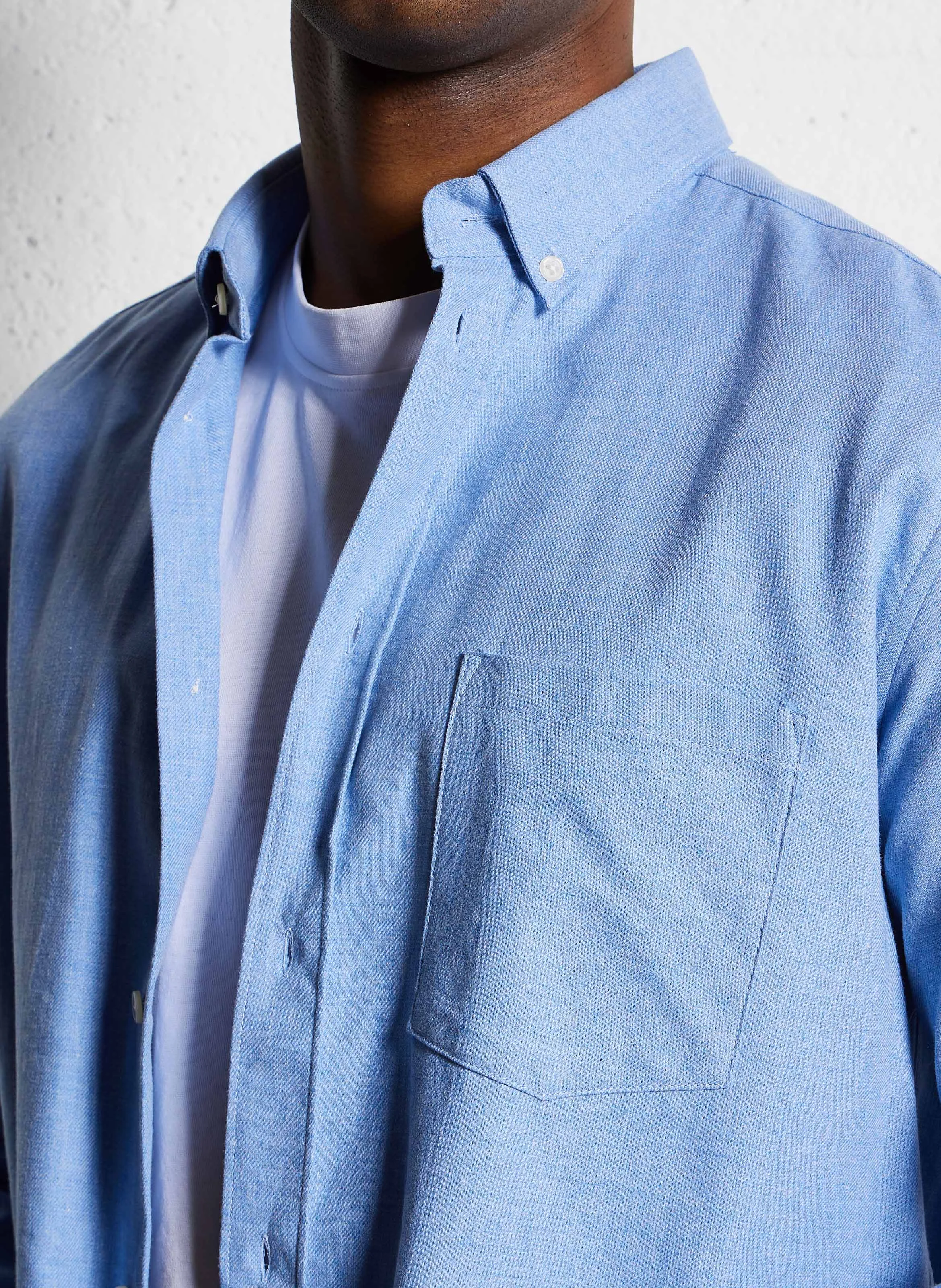 CLANNEL - Chemise regular en coton | Bleu
