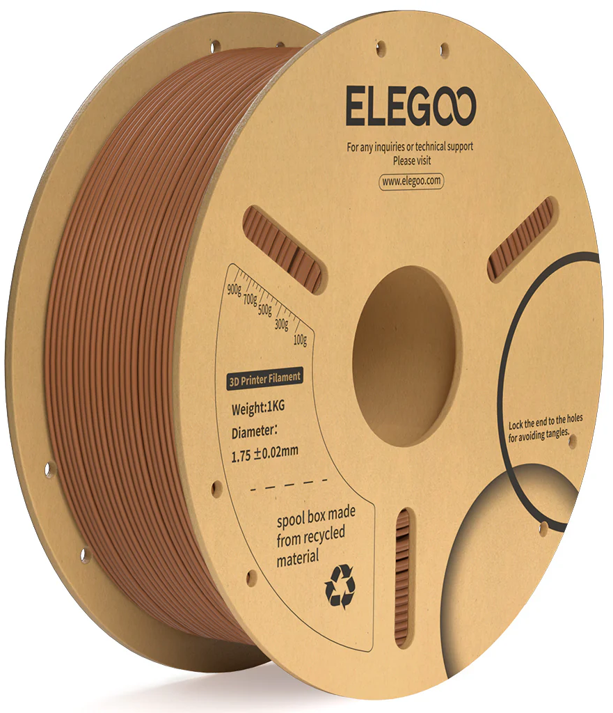 Elegoo  PLA+ Brown, 1,75 mm / 1000 g    Modifiziertes PLA mit hoher Festigkeit in Braun