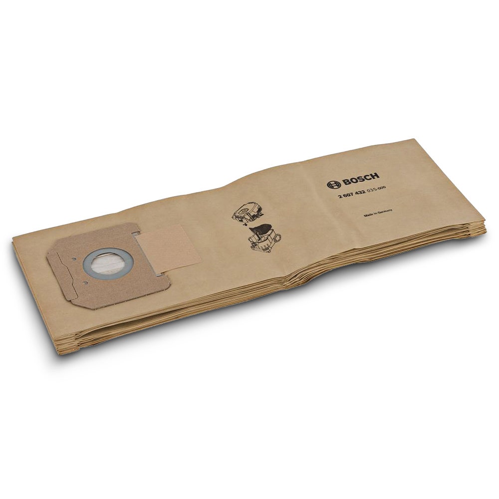 Pacote com 5 sacos de filtro para aspirador de pó BOSCH 2607432035