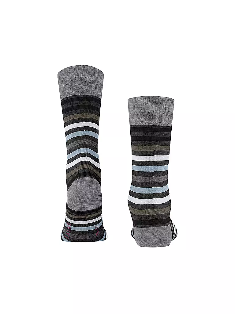 FALKE Socken TINTED STRIPE asphalt mel hellgrau