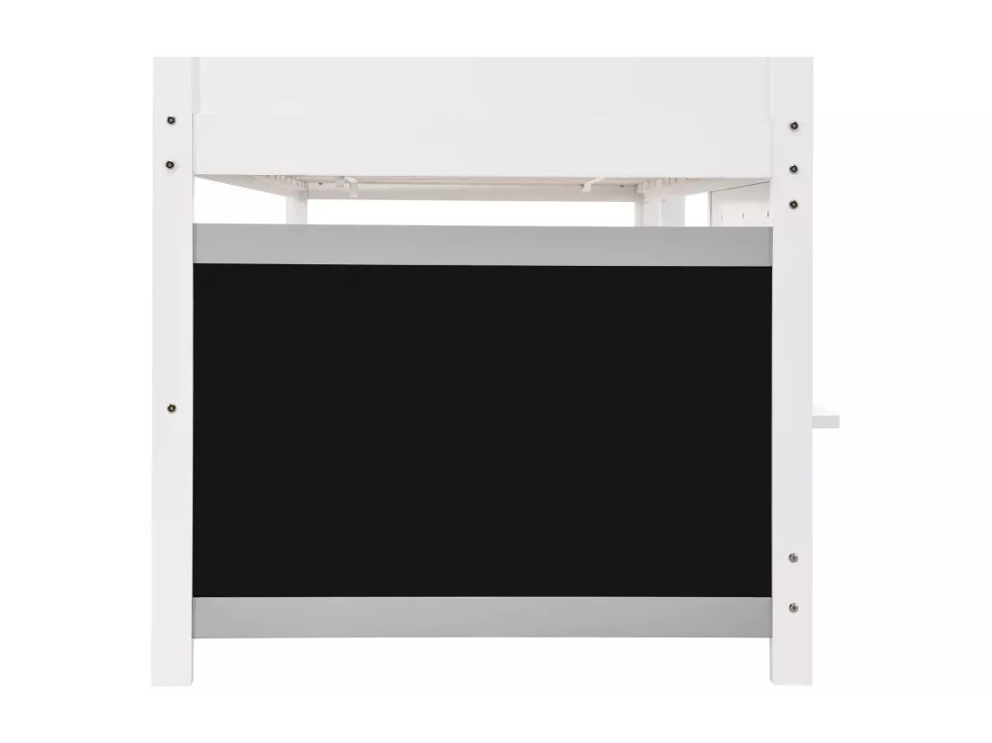 Lit mezzanine 90x200cm - avec 2 panneaux de graffitis - Blanc
