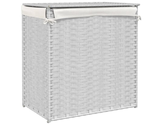 VIDAXL - Panier à linge avec 2 sections blanc 53x35x57 cm résine tres...