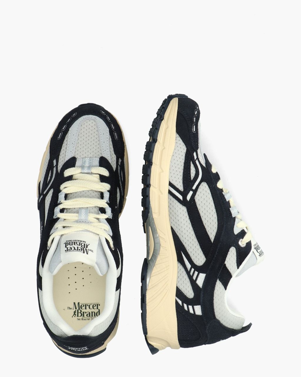 Mercer Amsterdam The Re-Run Vintage Lichtgrijs/Donkerblauw Herensneakers