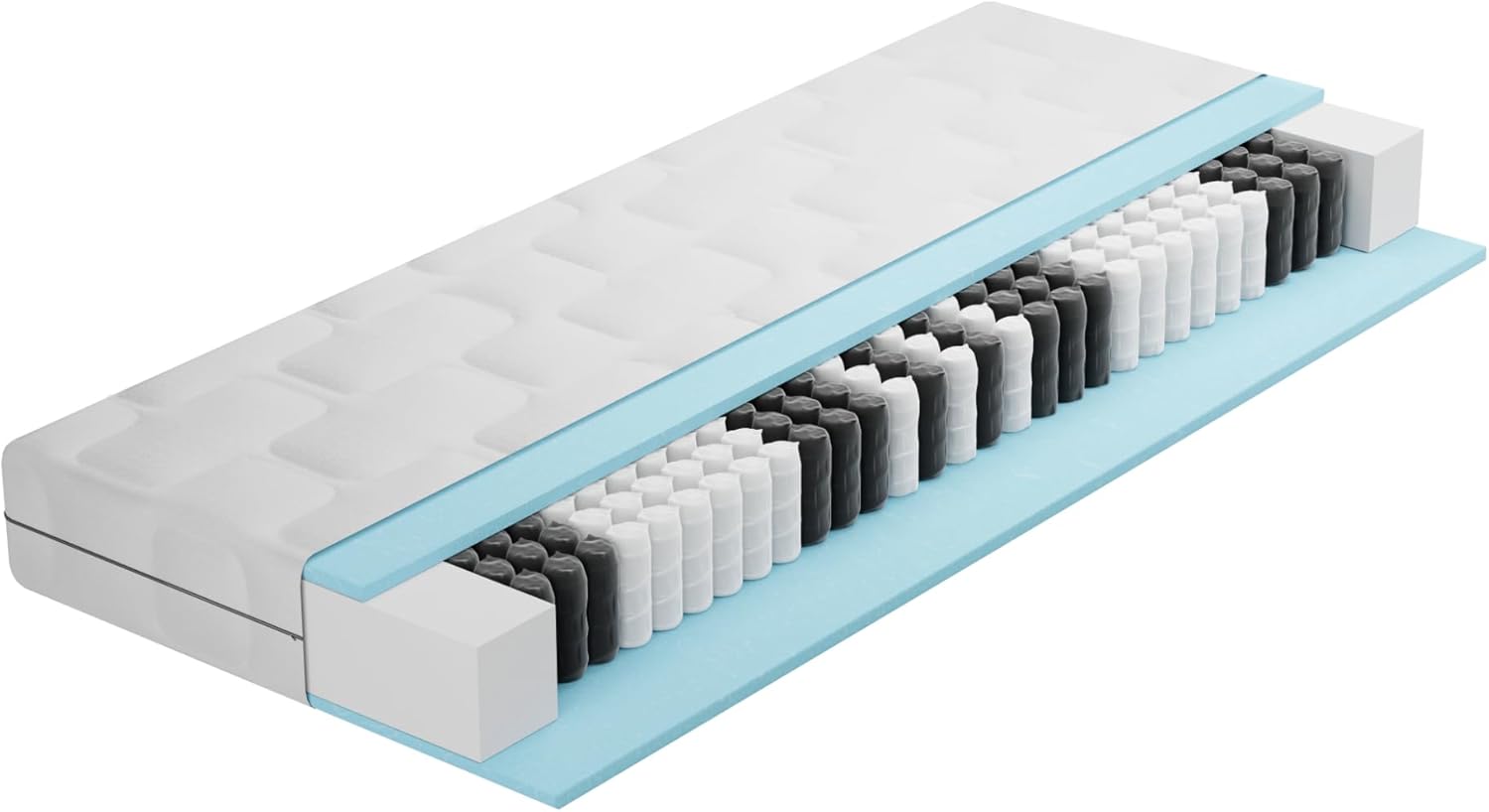 BMM Matratze 180x200 cm Ortho Medic Taschenfederkernmatratze Härtegrad H2/Öko-Tex Zertifiziert/ergonomische 7 Zonen Matratze Höhe 21 cm/Matratzen produziert in Deutschland