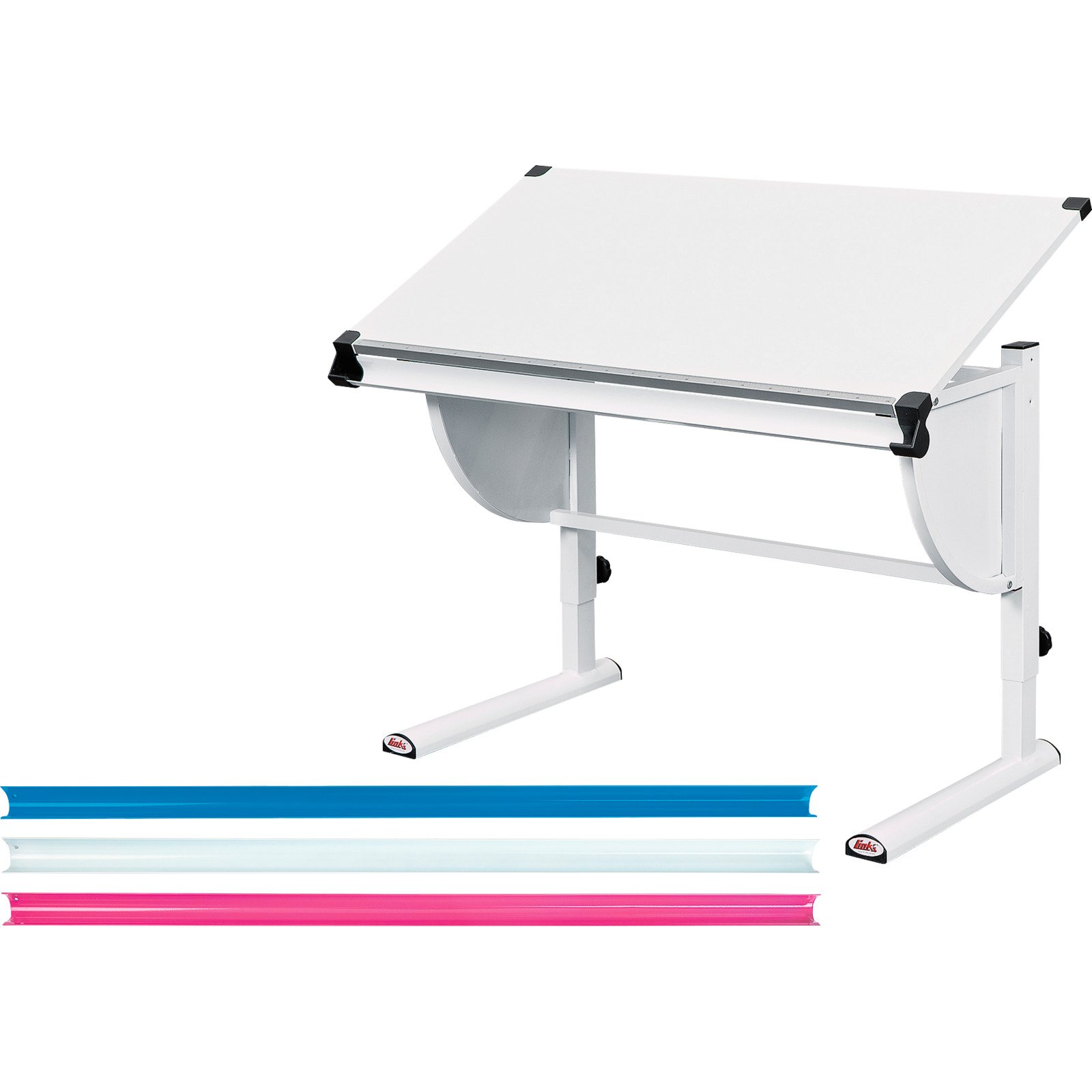 Schreibtisch Olli höhenverstellbar MDF weiss 110 x 63 - 93 x 60 cm
