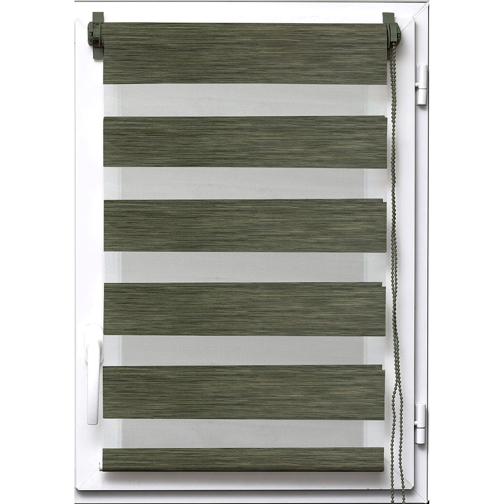 Store enrouleur jour nuit chiné vert 60x180cm