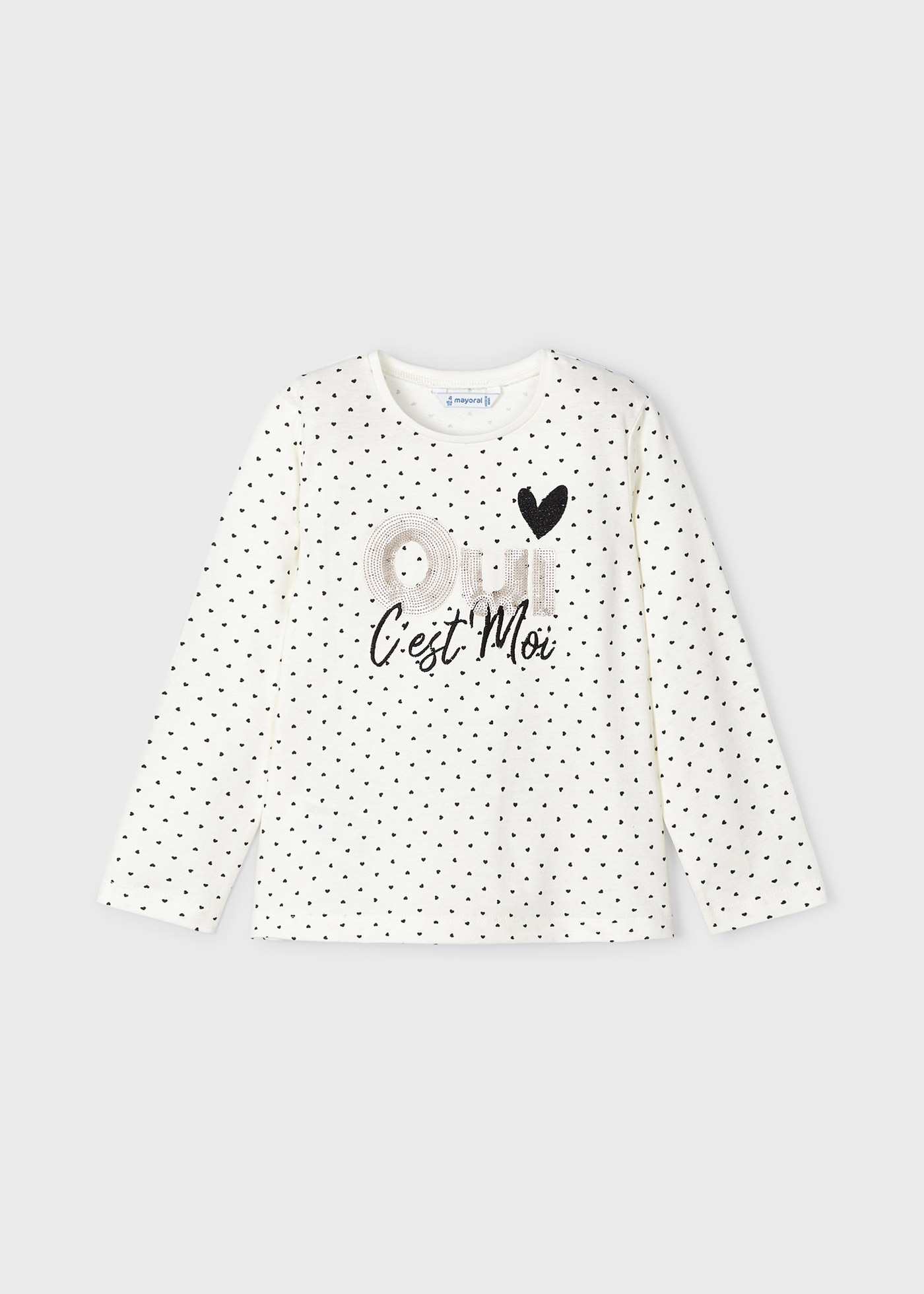 Camiseta de algodão com lantejoulas para meninas