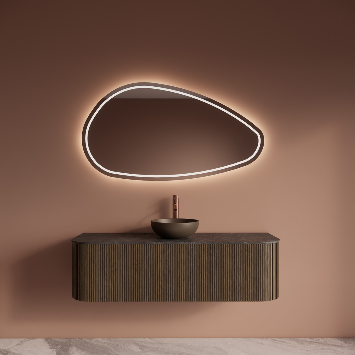 Gliss Design Sirius spiegel organisch 160x90cm met handsensor