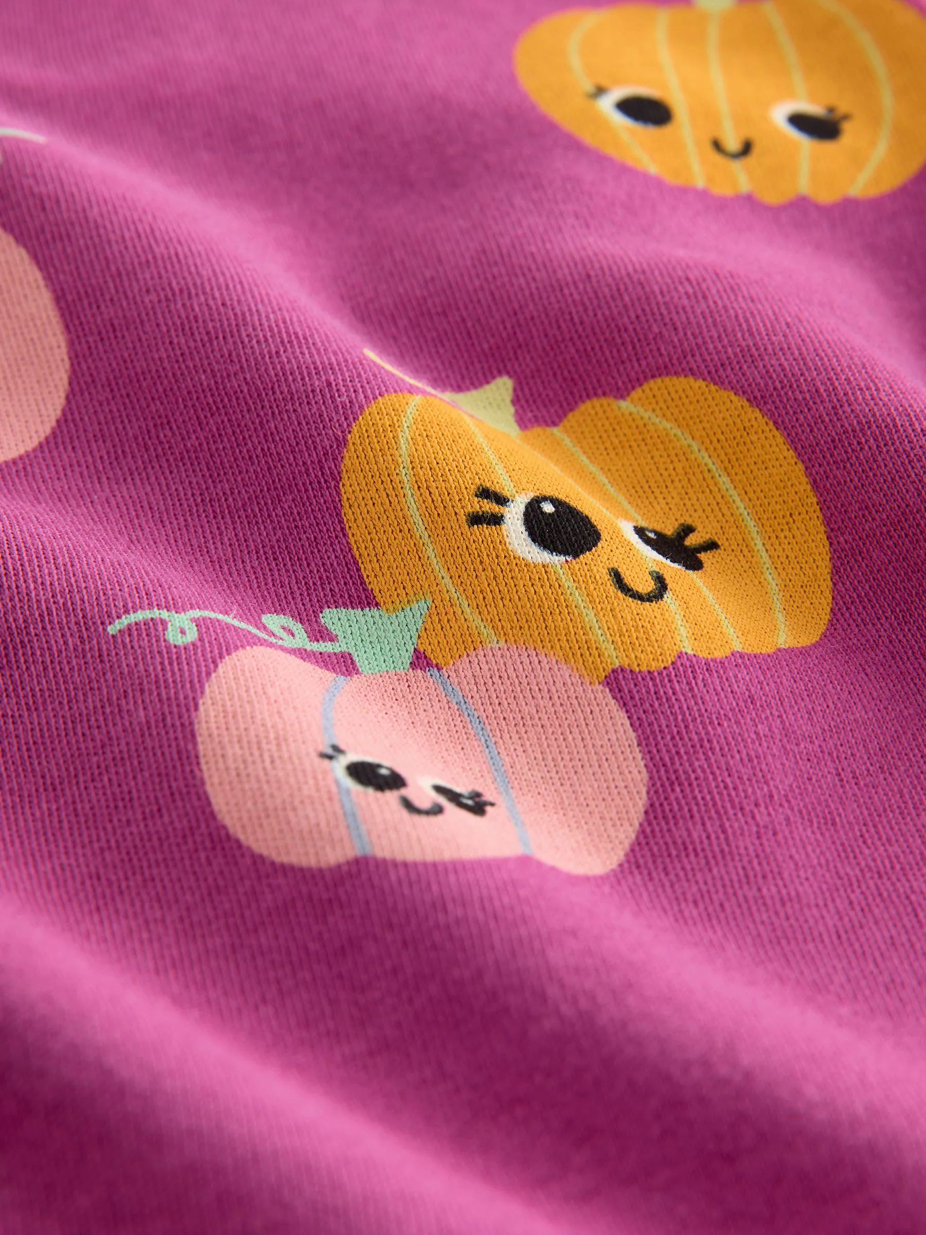 Paars met pompoenprint - Verpakking van 3 knusse pyjama's (9 mnd-10 jr)