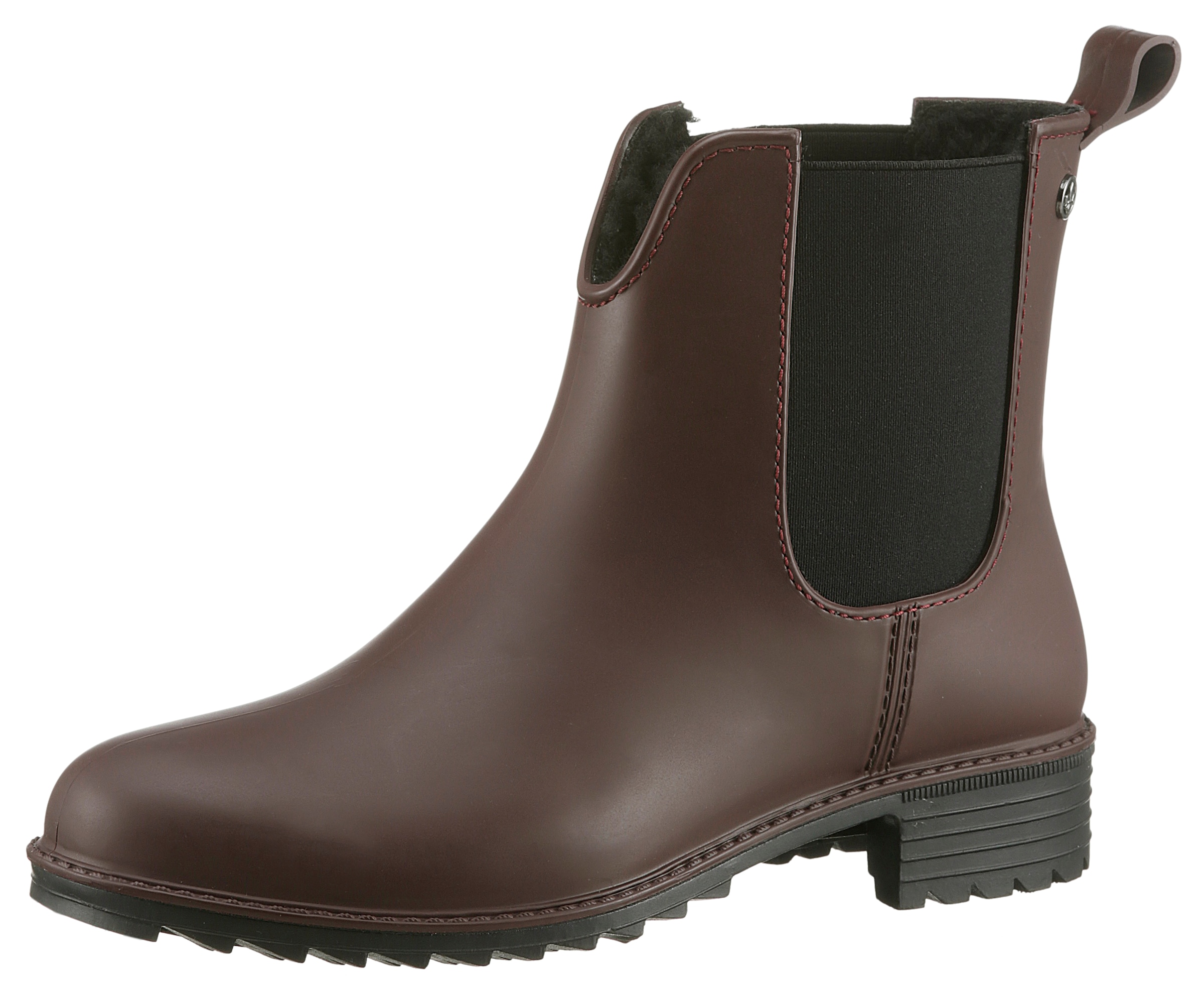 Rieker Chelseaboots  , Gummistiefelette, Schlupfboots, Blockabsatz, zum Reinschlüpfen