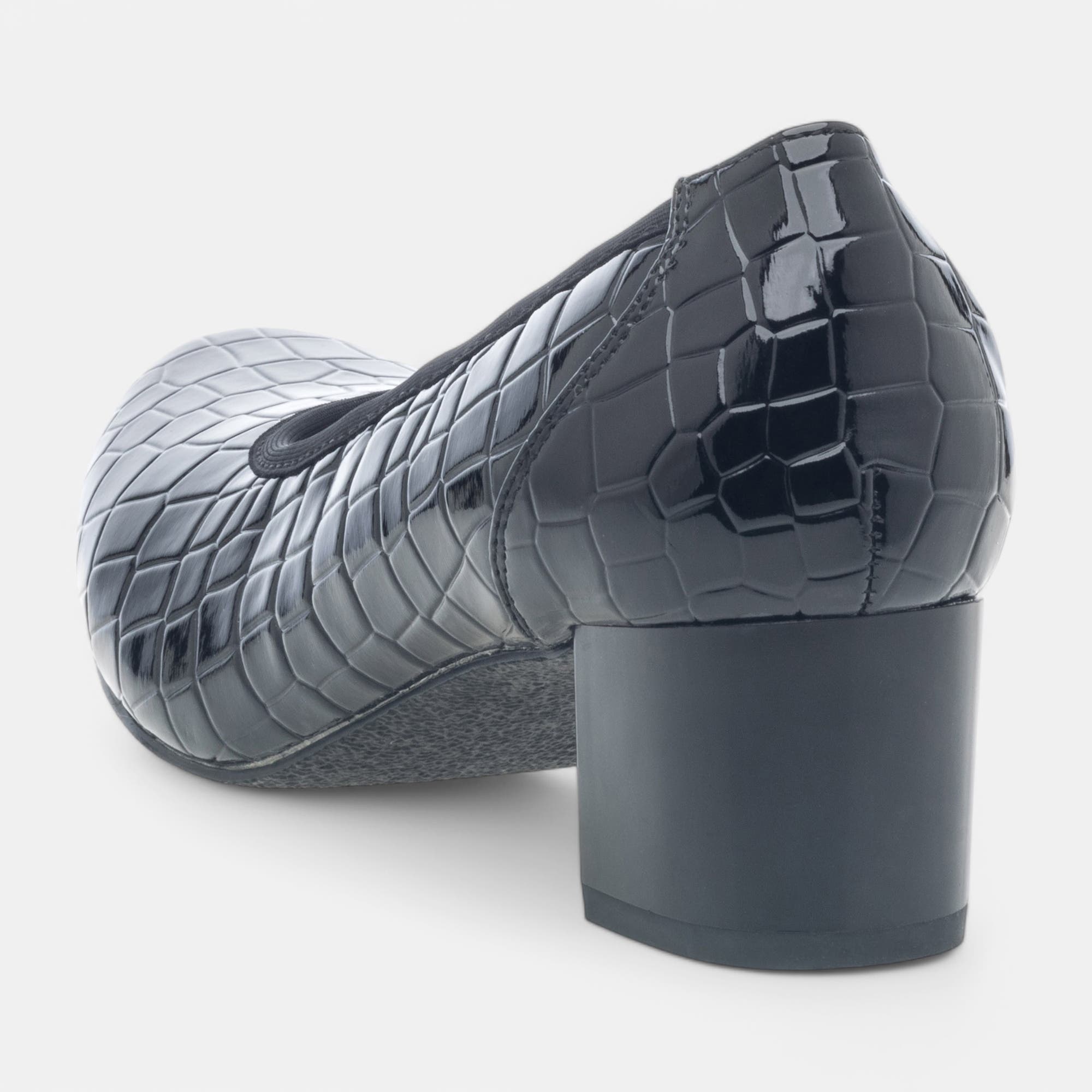 Escarpins pieds sensibles à talon Femme noir vernis