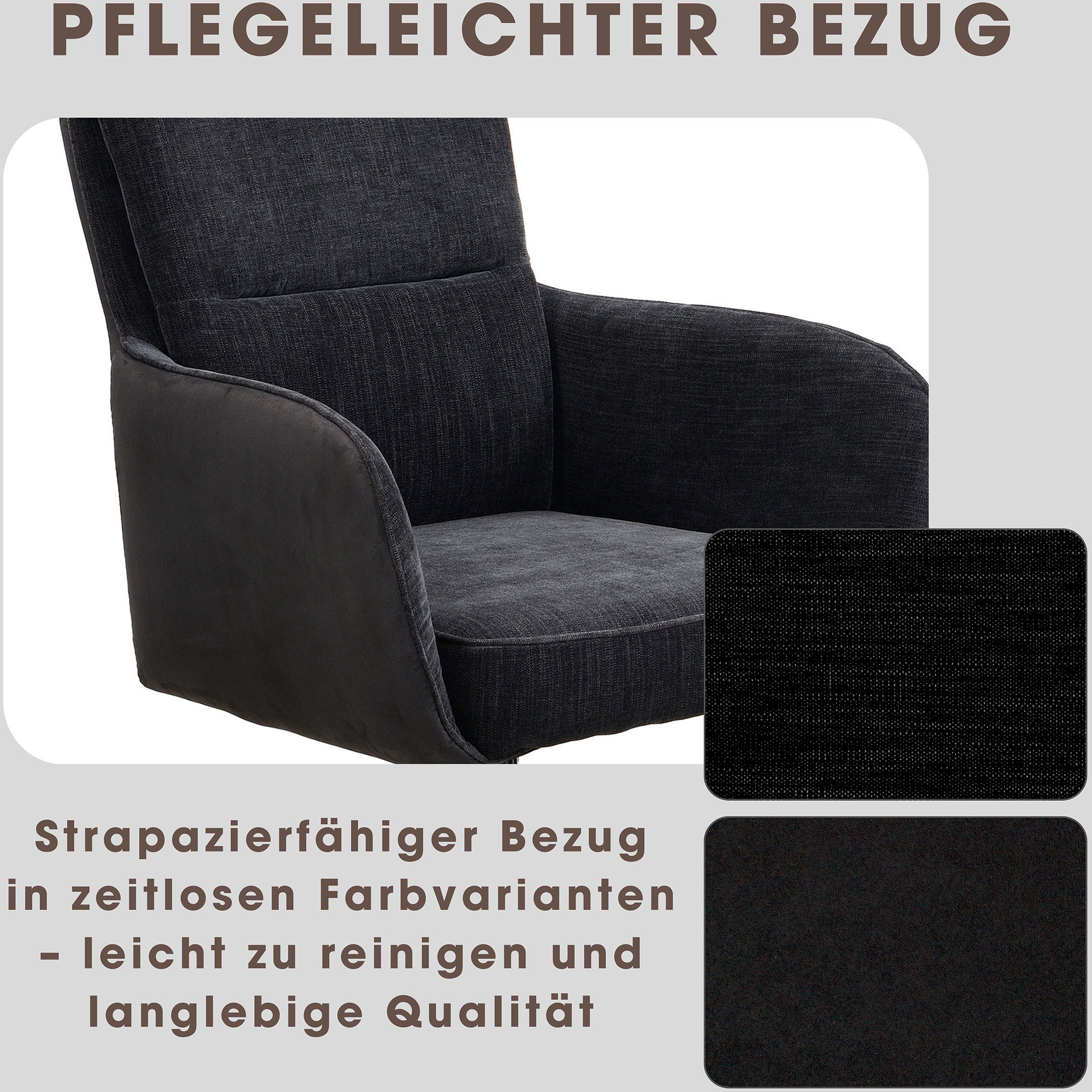 byLIVING Esszimmerstuhl »Tino« (Set) 2 Stk.360 Grad drehbar mit Federkernpolsterung, hochwertige Polsterbezüge