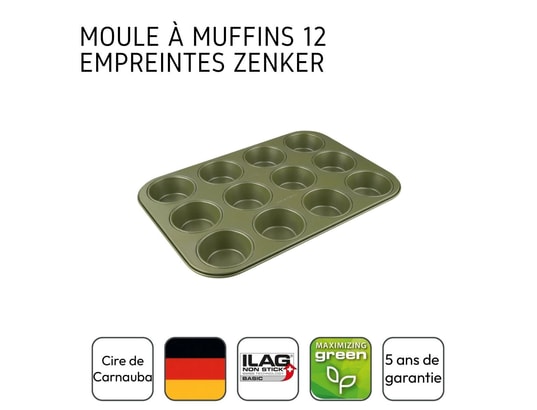 ZENKER - Pâtisserie Moule 12 muffins green vision ref.7456
