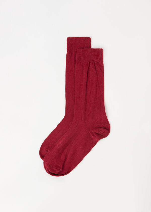 Meias masculinas de cano médio com cashmere