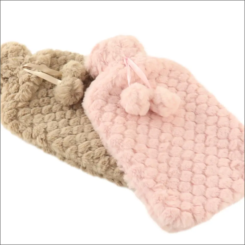 MARBEAUX Warmwaterkruik Set van 2 Stuks Kruik met Zachte Hoes Roze Pittenzak...