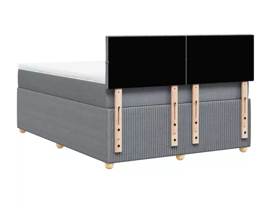 Sommier à lattes de lit avec matelas Gris clair 140x190cm Tissu