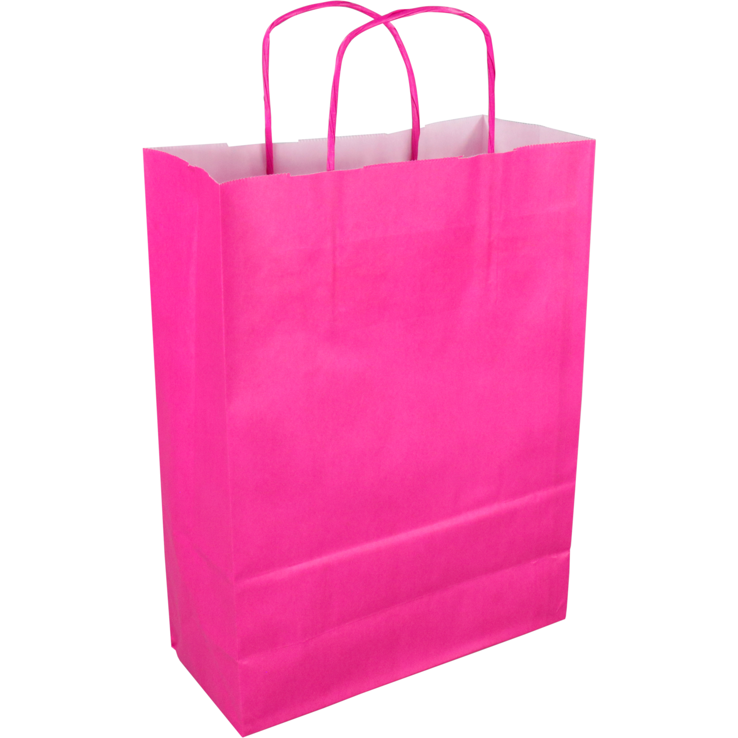 Tas, Kraftpapier, gedraaid papieren koord, 24x 11x33cm, draagtas, roze