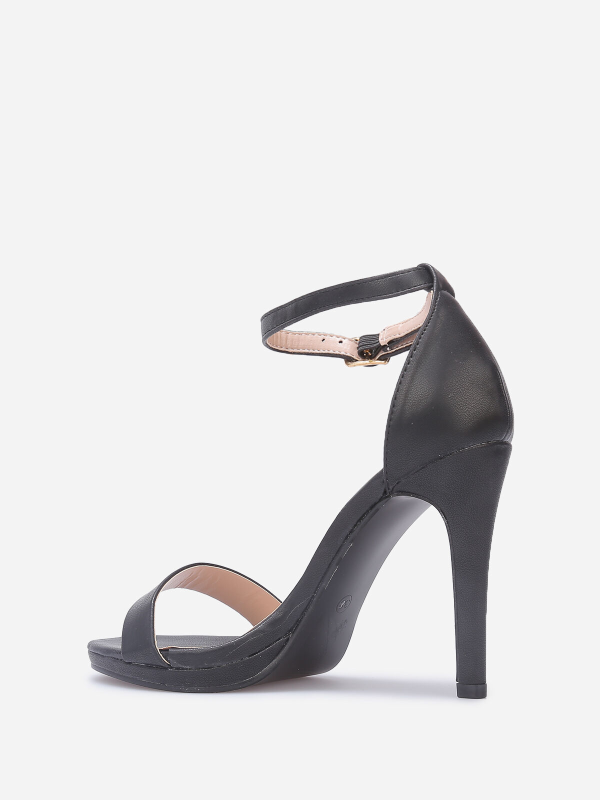 Sandales à talon fin et bride- Noir