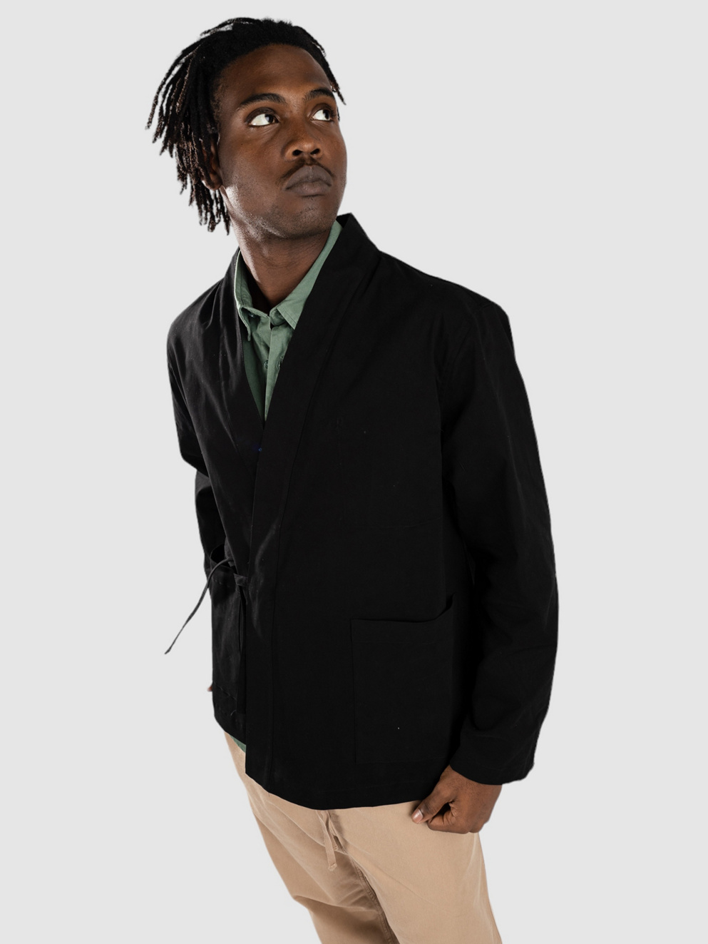 Anerkjendt Akjesper Kimono Overshirt Jacket caviar