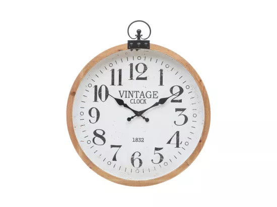 Pendule murale forme gousset esprit Vintage D 57 cm