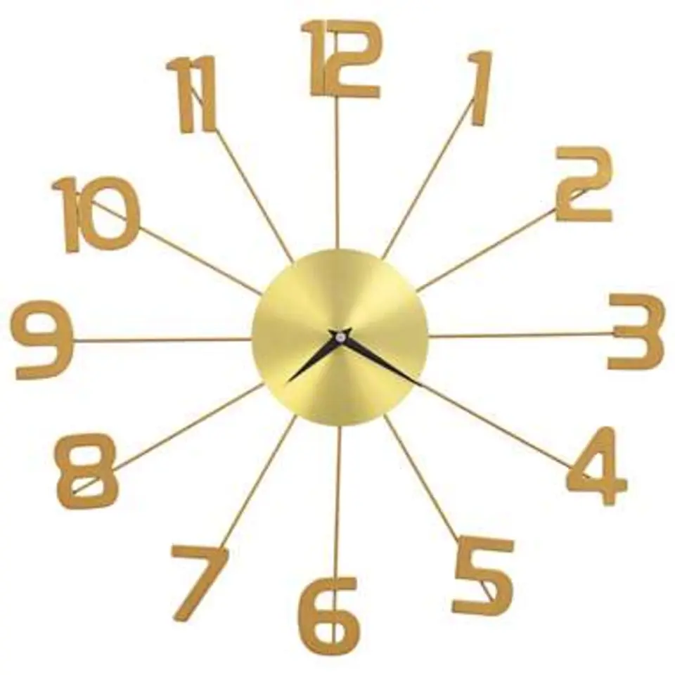 vidaXL - Wandklok - Goud - Metaal - 50 cm