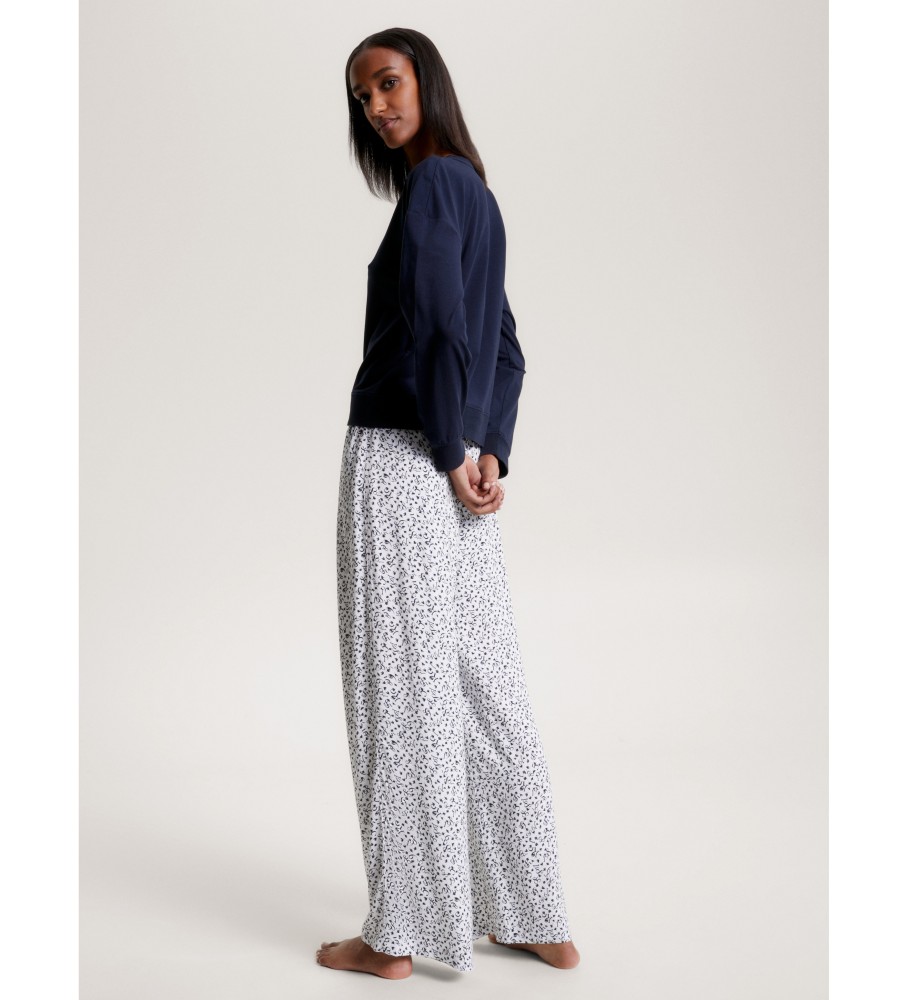 Pijama Tommy Hilfiger Original de Manga Comprida Azul Marinho