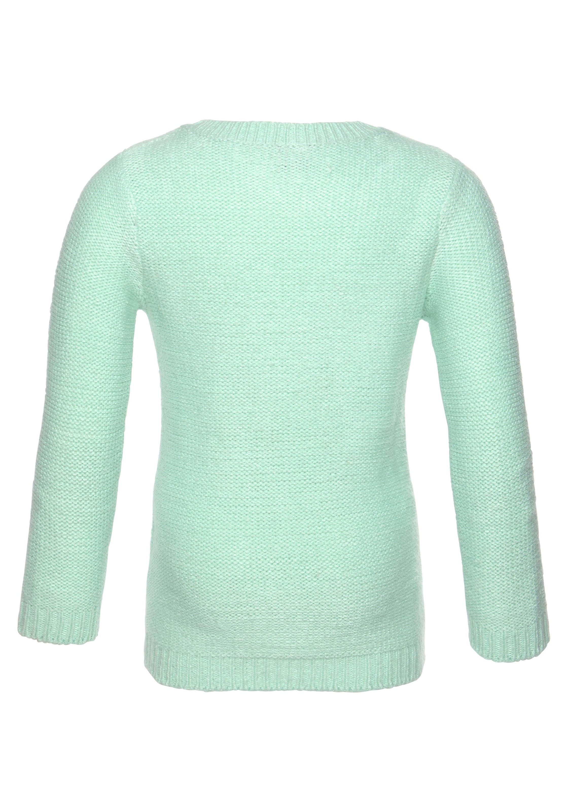KIDSWORLD Strickpullover »Pulli für kleine Mädchen«, gestricktem Herzchenmuster