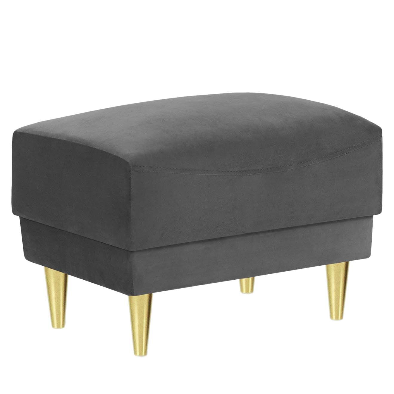 Mazzini Sofas Pouf Pansy en Velours gris clair - 60x45x45 cm