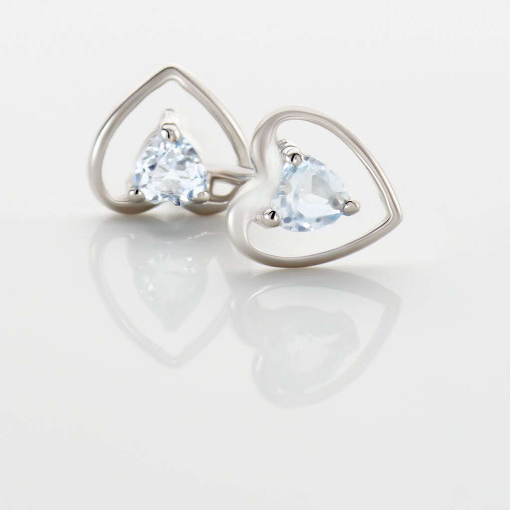 Boucles D'oreilles Puces Luann Or Blanc Topaze