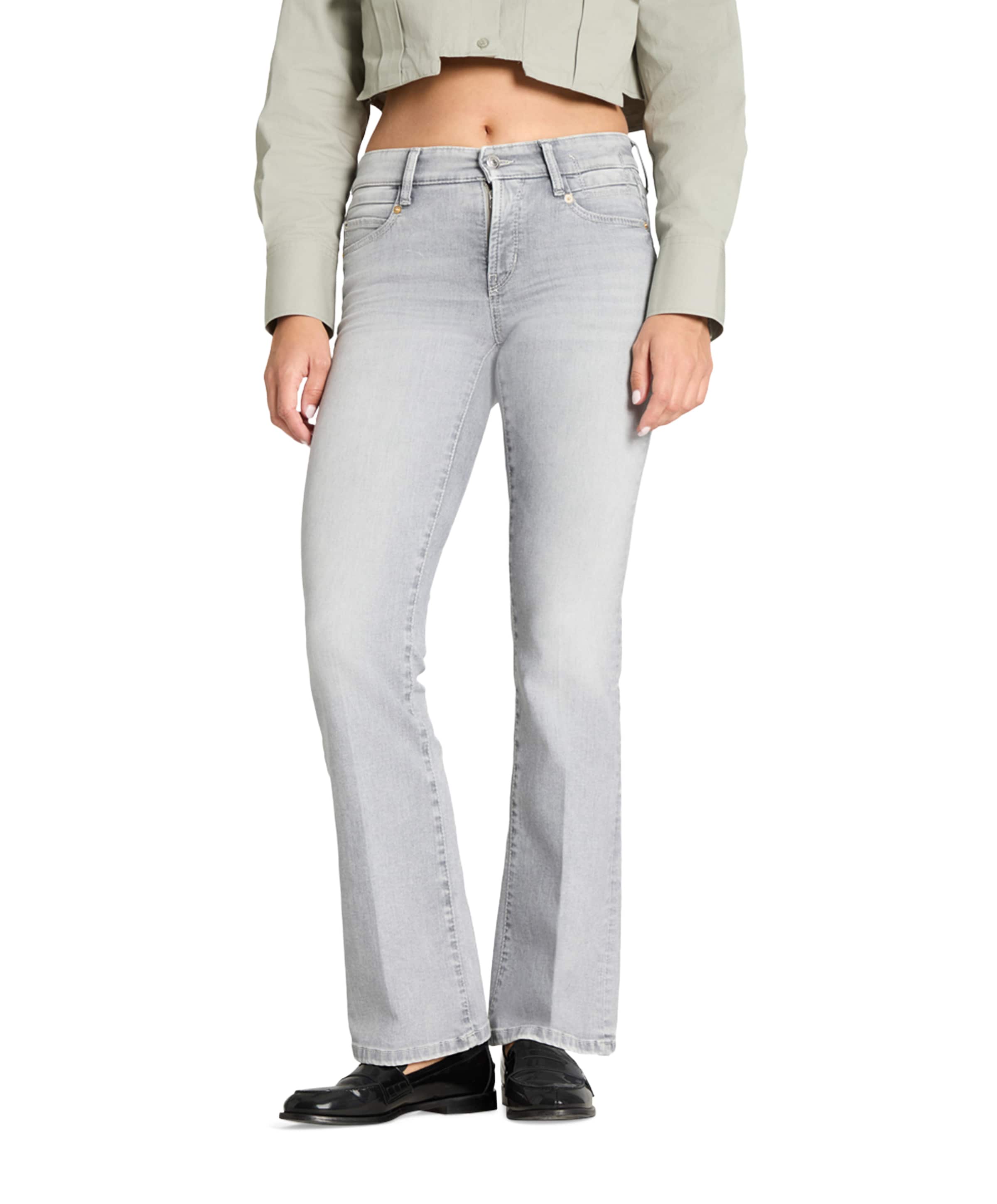 Cambio Paris flared dames jeans grijs