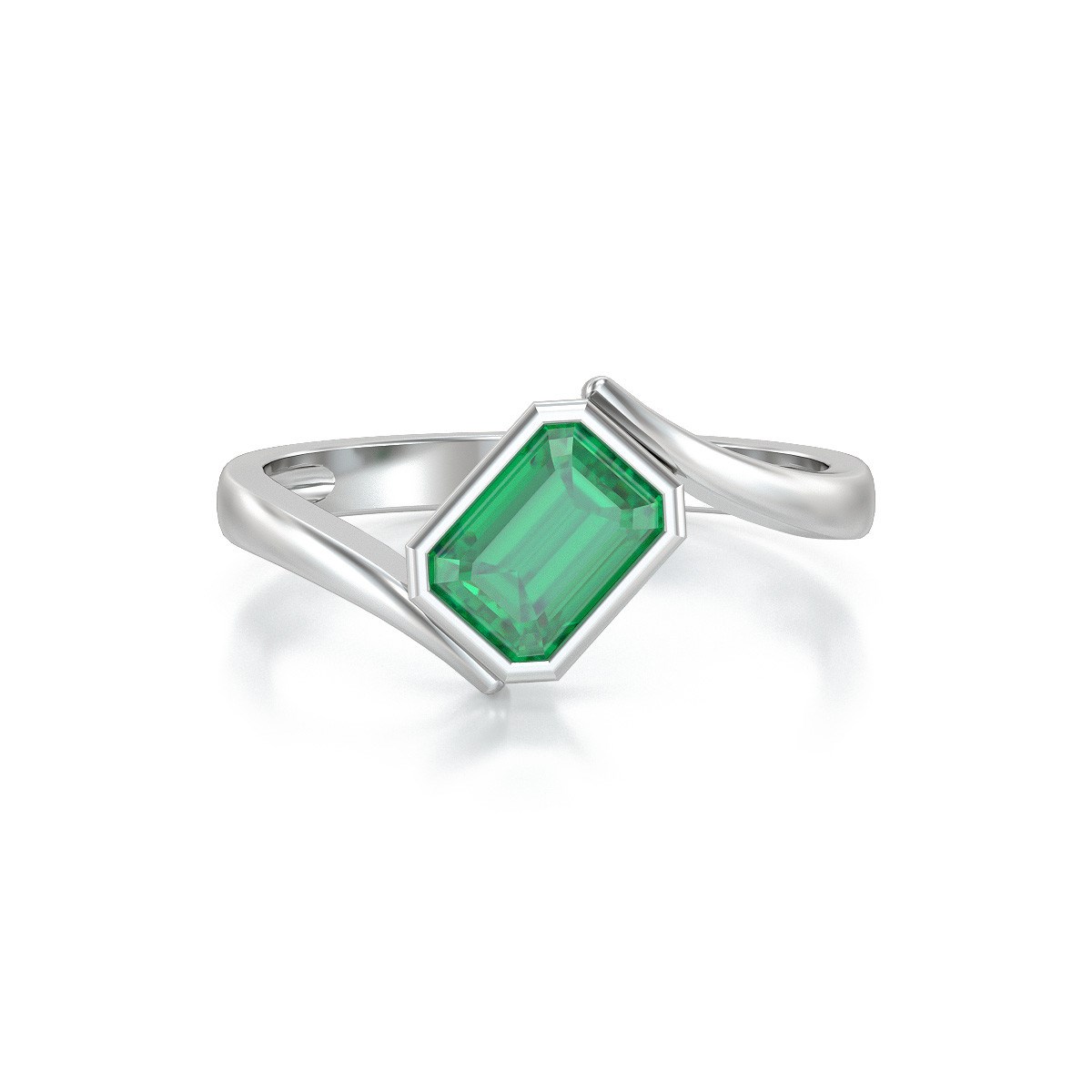Bague ADEN Emeraude sur Argent 925 2.26grs