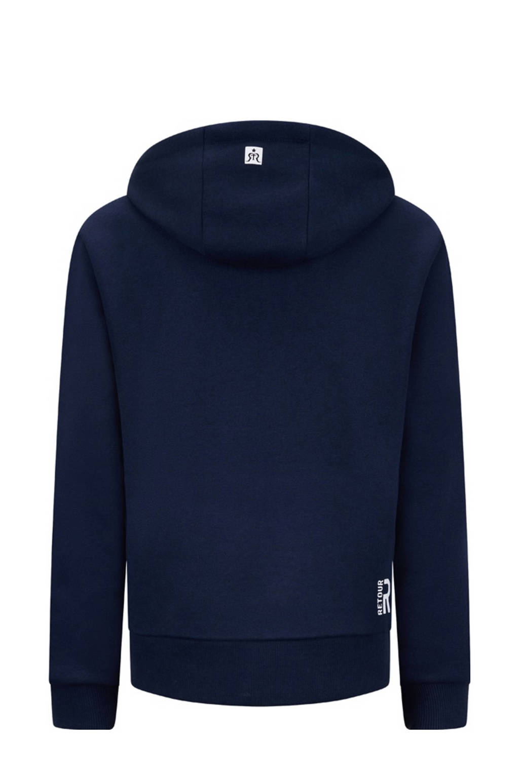 Retour Jeans hoodie Czar met printopdruk donkerblauw