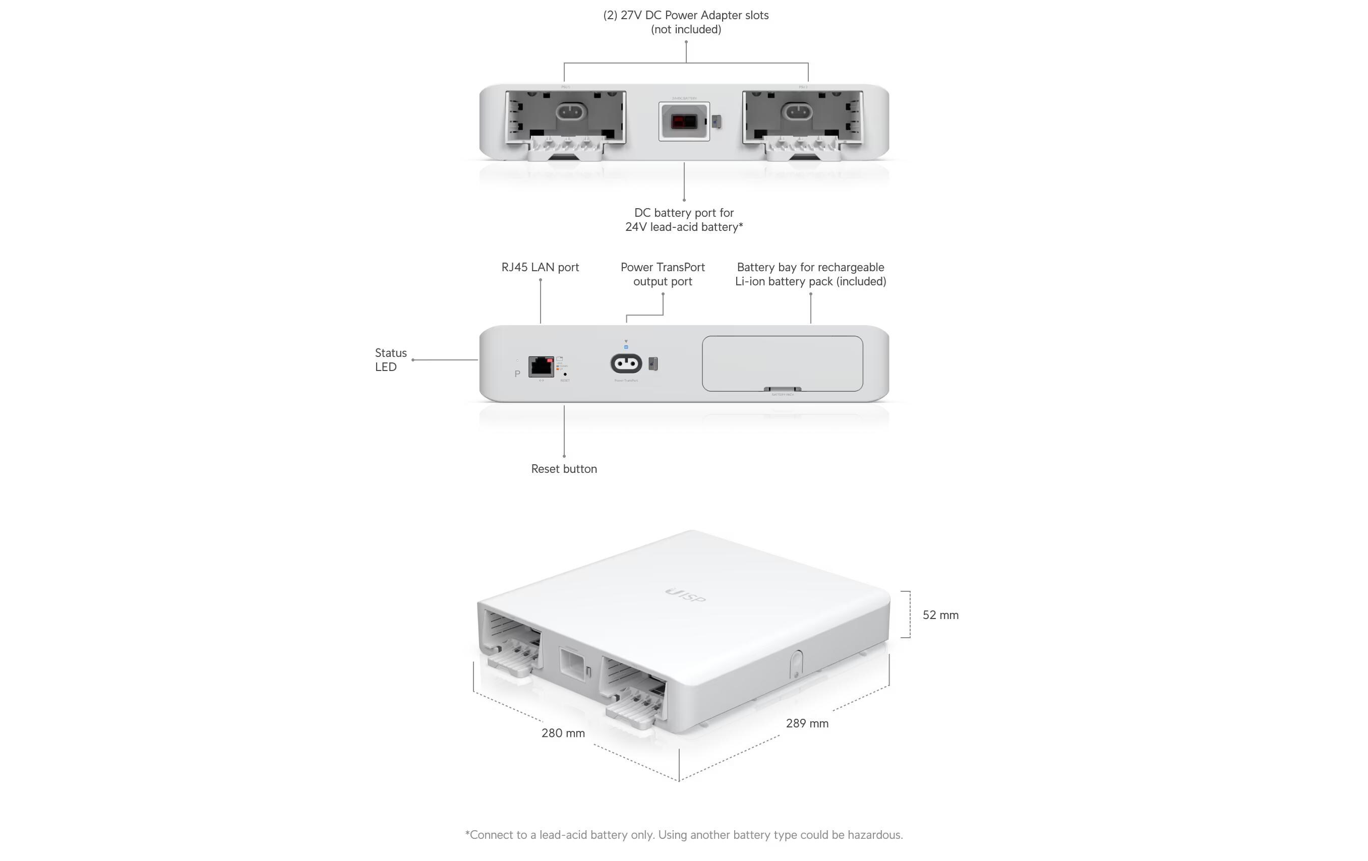 UISP Power<br>Ubiquiti UISP-P Unterbrechungsfreies Stromversorgungssystem UISP Power