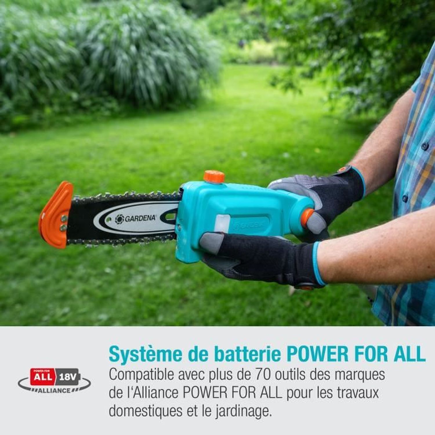 Elagueuse sur perche à batterie - tcs 20/18v p4a - 18v - 42 cm avec batterie 2,5 ah + chargeur