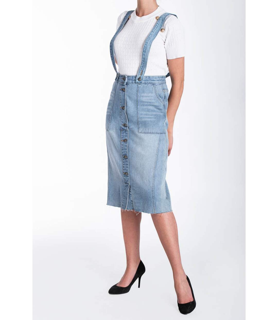 Jupe à bretelles FARIEL DENIM