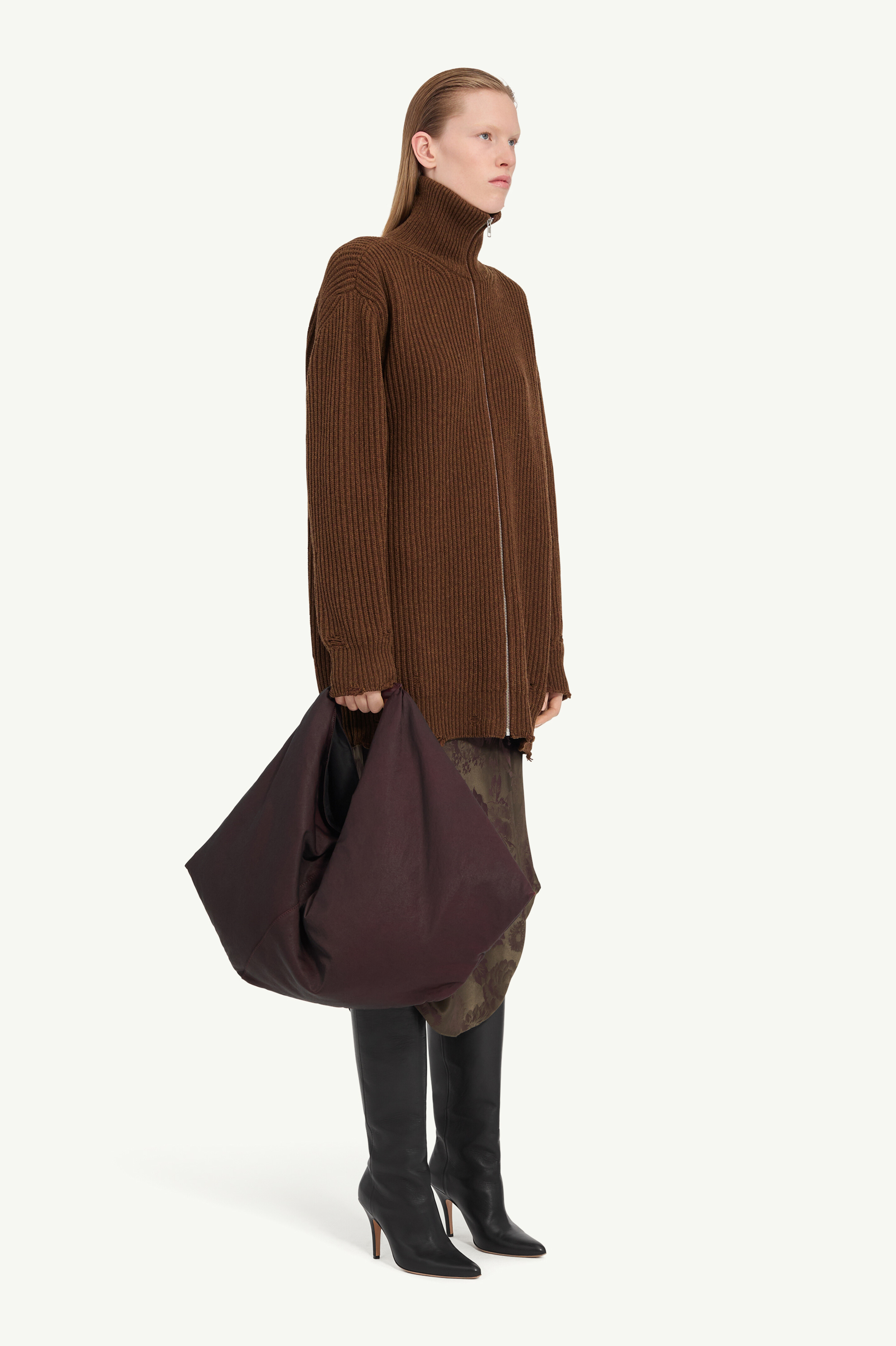 Veste en maille côtelée en laine pour femme | MM6