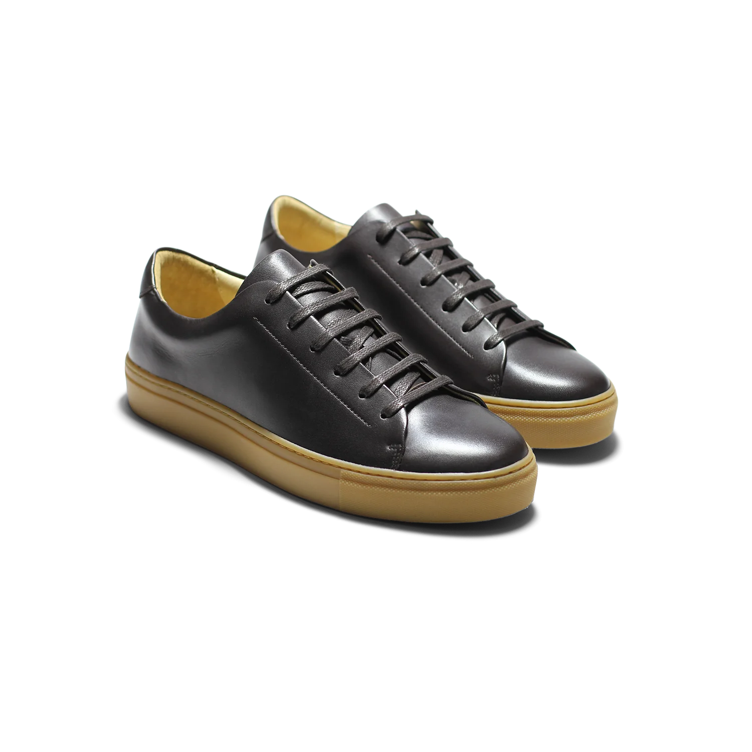 Kooper-Sneakers / Basket en cuir marron