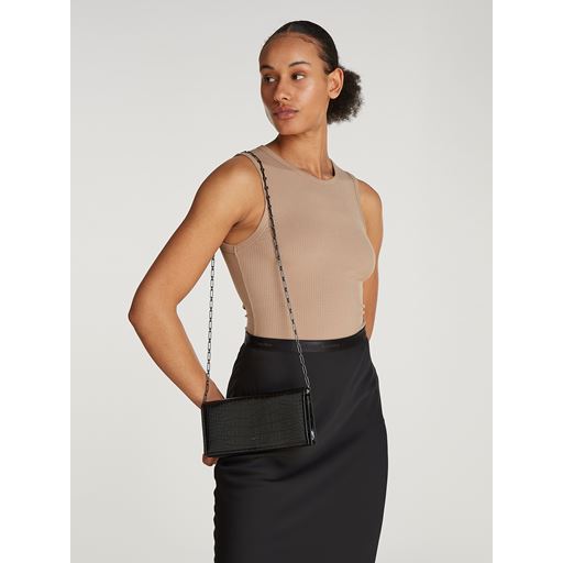 Calvin Klein Glow Chain Mini Crossbody Taske, Black