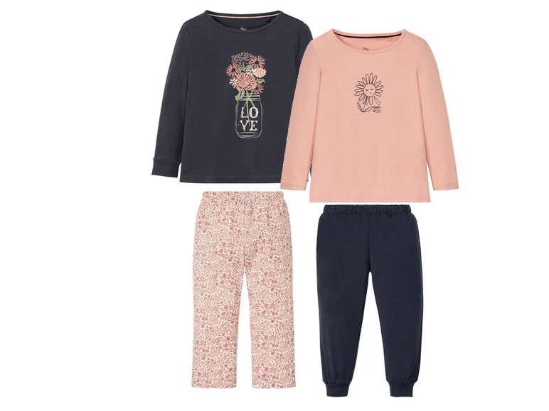 2 kleine kinderen meisjes pyjama's