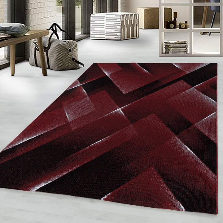 Modern vloerkleed - Streaky Lines Rood | Modern design