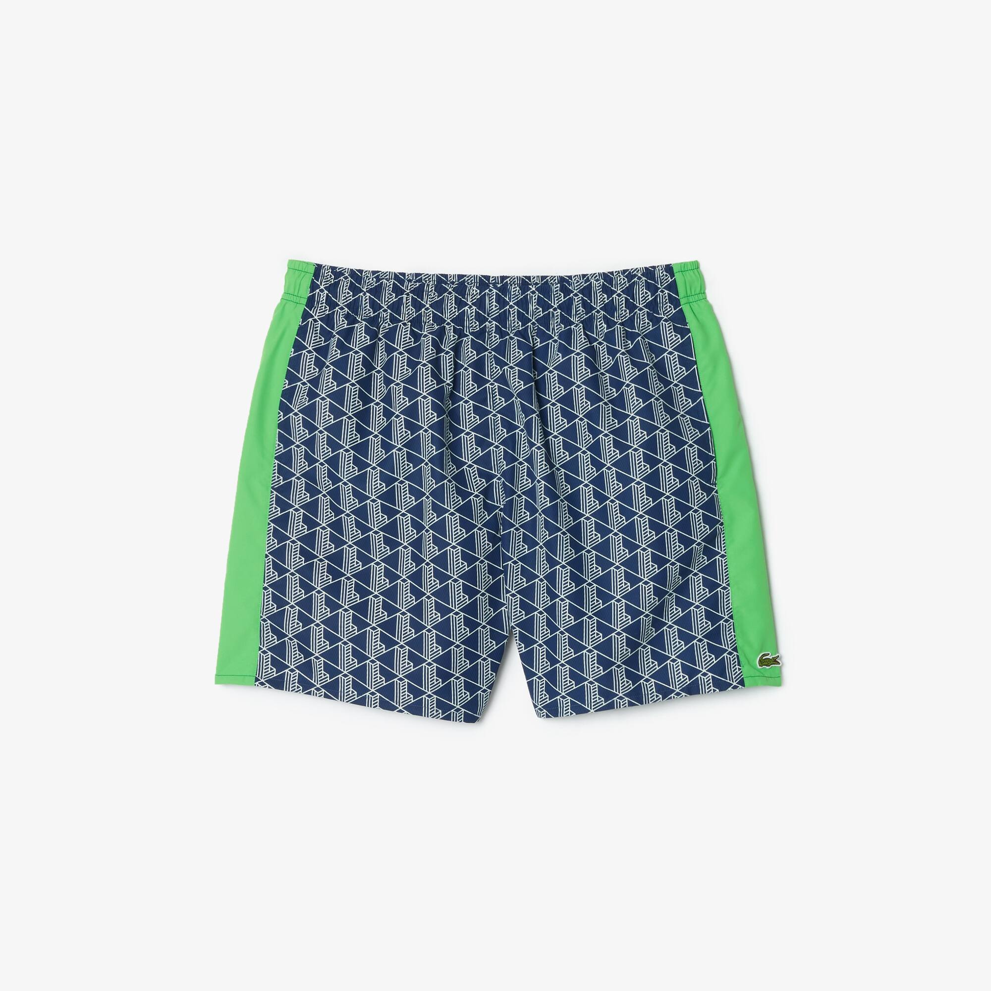 LACOSTE Badehose mittellang mit Monogramm-Aufdruck Badebekleidung - Blau - Lacoste - Herren