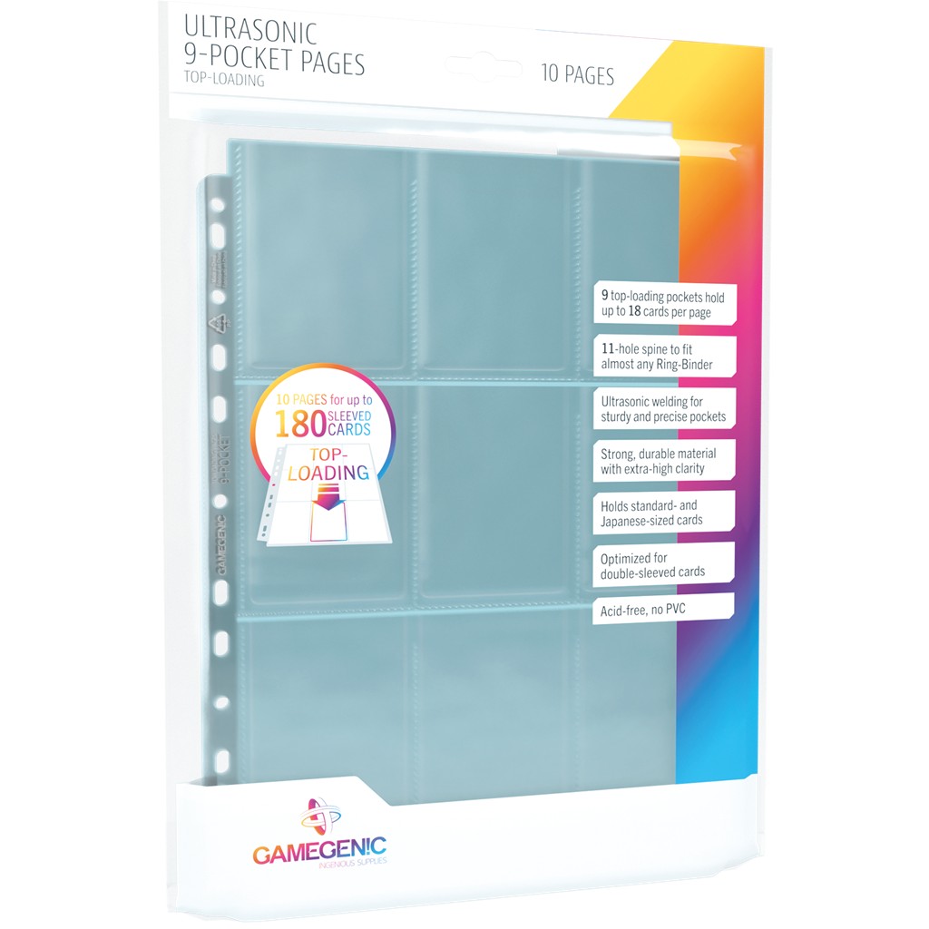 Gamegenic - Ultrasonic 9-Pocket Pages Toploading 10 pcs pack