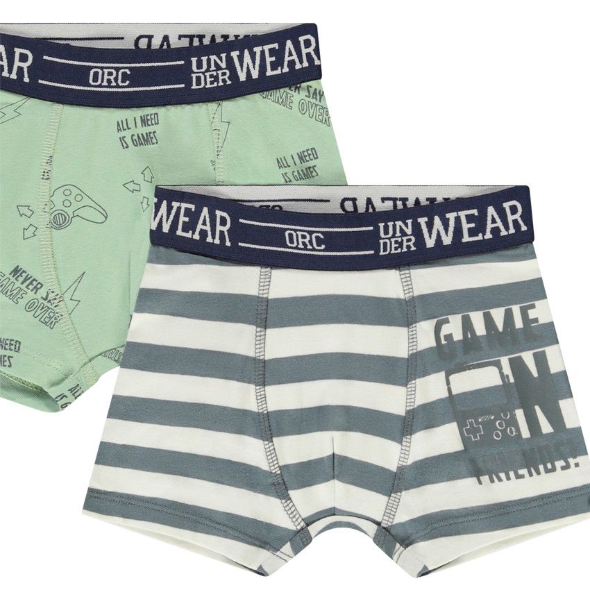 Lot de 4 boxers motifs jeux vidéo pour garçon - Kaki