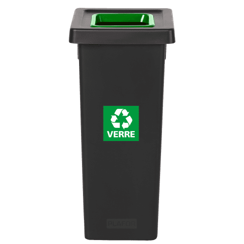 Poubelle PP recyclé Fit avec insert Ecogreen 50L noir/vert Tampel