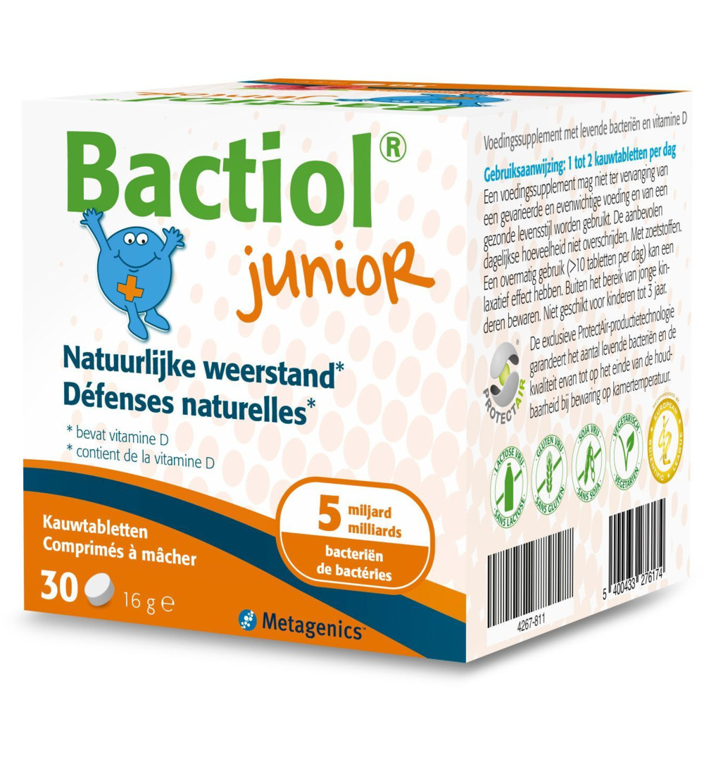 Metagenics Bactiol Junior Chew (30 kauwtabletten)
