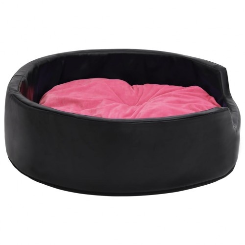 Sofá vidaXL com almofada lavável, preto e rosa, para cães e gatos.
