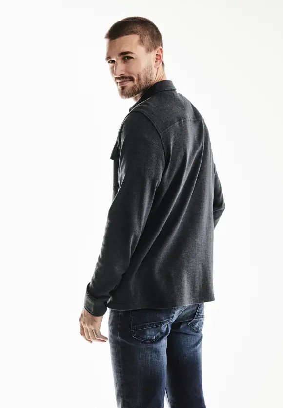 Overshirt in Melange Optik - anthra grey melange